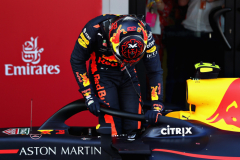 MONTMELO, SPAIN - MAY 13:  Third place finisher Max Verstappen of Netherlands and Red Bull Racing celebrates with his team in parc ferme during the Spanish Formula One Grand Prix at Circuit de Catalunya on May 13, 2018 in Montmelo, Spain.  (Photo by Mark Thompson/Getty Images) // Getty Images / Red Bull Content Pool  // AP-1VNC1JEYN1W11 // Usage for editorial use only // Please go to www.redbullcontentpool.com for further information. //